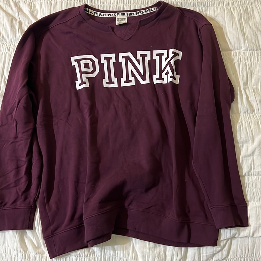 Maroon PINK Victoria’s Secret Crew Neck Sweatshirt